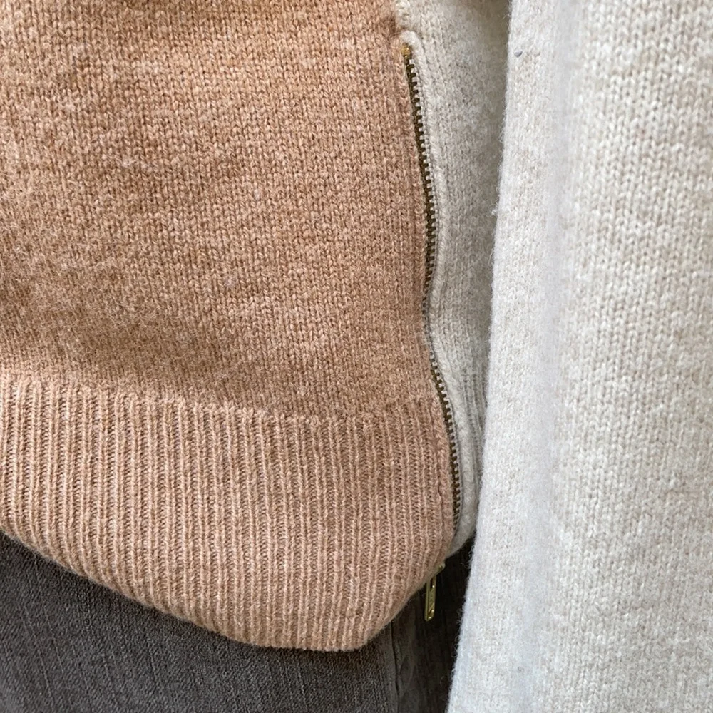 Cream/light brown J. Crew wool sweater